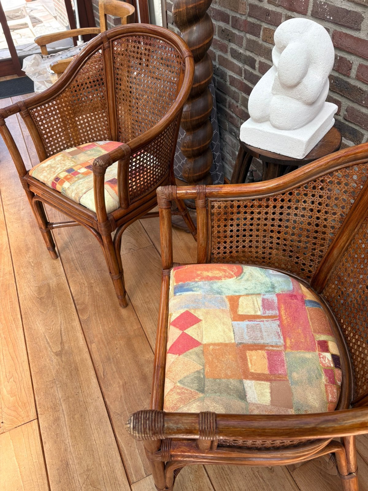 2 rotan zetels /stoelen, Ophalen, Zo goed als nieuw