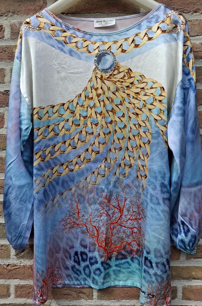 Zijden jurk/tuniek/blouse 'EAN13 Collection' - maat 38, Ophalen of Verzenden, Zo goed als nieuw, Maat 38/40 (M)