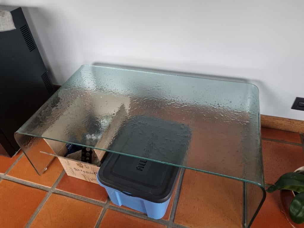 Table en verre de salon, Ophalen, Glas
