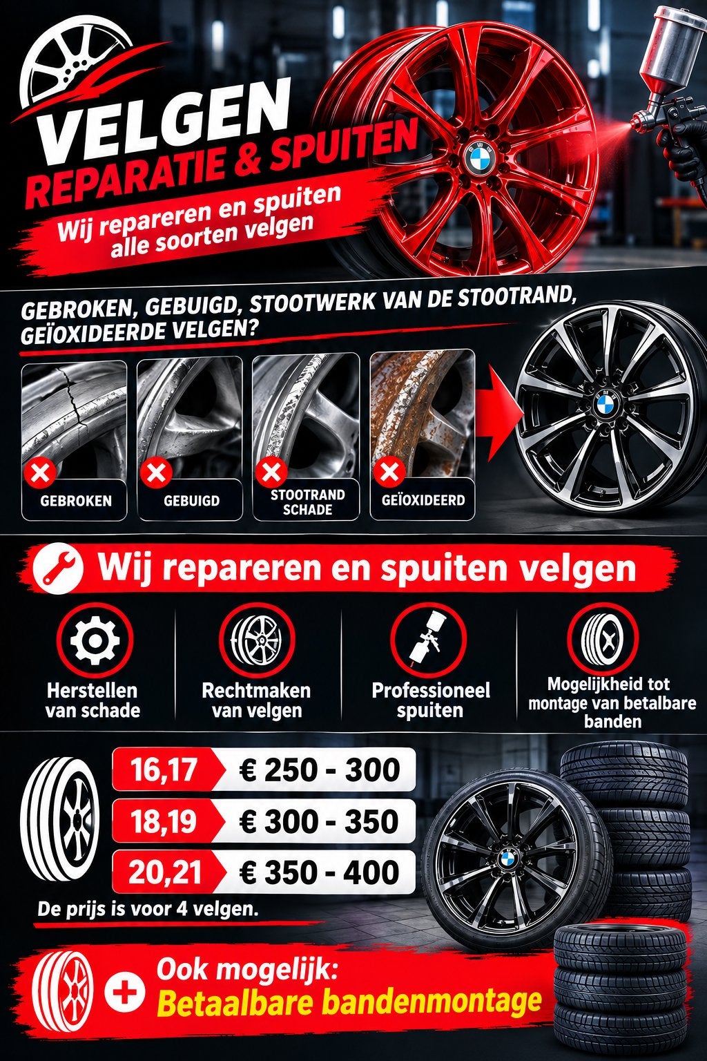 Velgen reparatie, Ophalen
