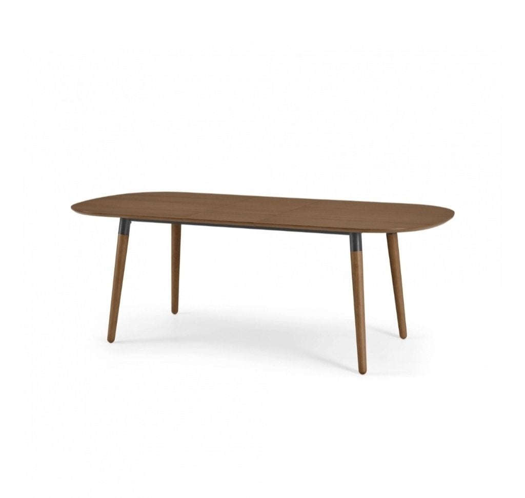 Uitschuifbare eettafel uit walnoothout, Huis en Inrichting, Ophalen, Gebruikt, 50 tot 100 cm, Vijf personen of meer