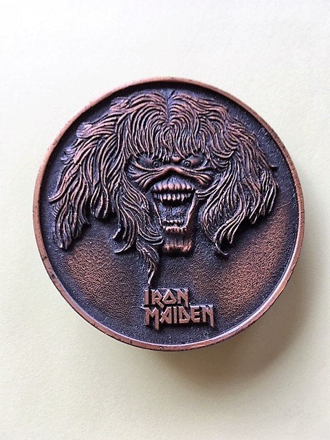 IRON MAIDEN BELT BUCKLE, Ophalen, Zo goed als nieuw, Kleding