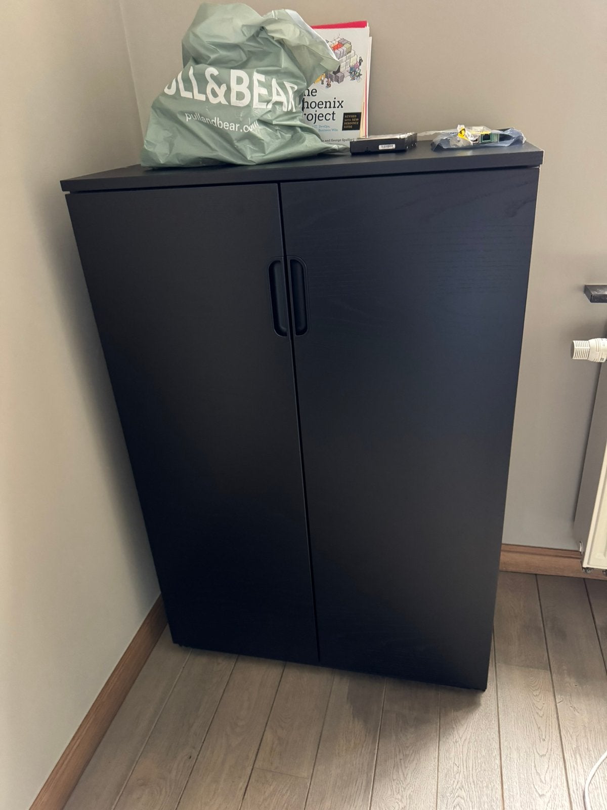 IKEA GALANT, zwart gebeitst essenfineer hout, 80x120 cm, Ophalen, Zo goed als nieuw