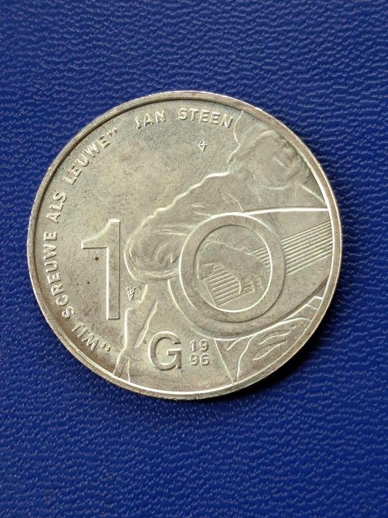 1996 Nederland 10 gulden zilver Jan Steen, Beatrix, Postzegels en Munten, Verzenden, Koningin Beatrix, Zilver, Losse munt