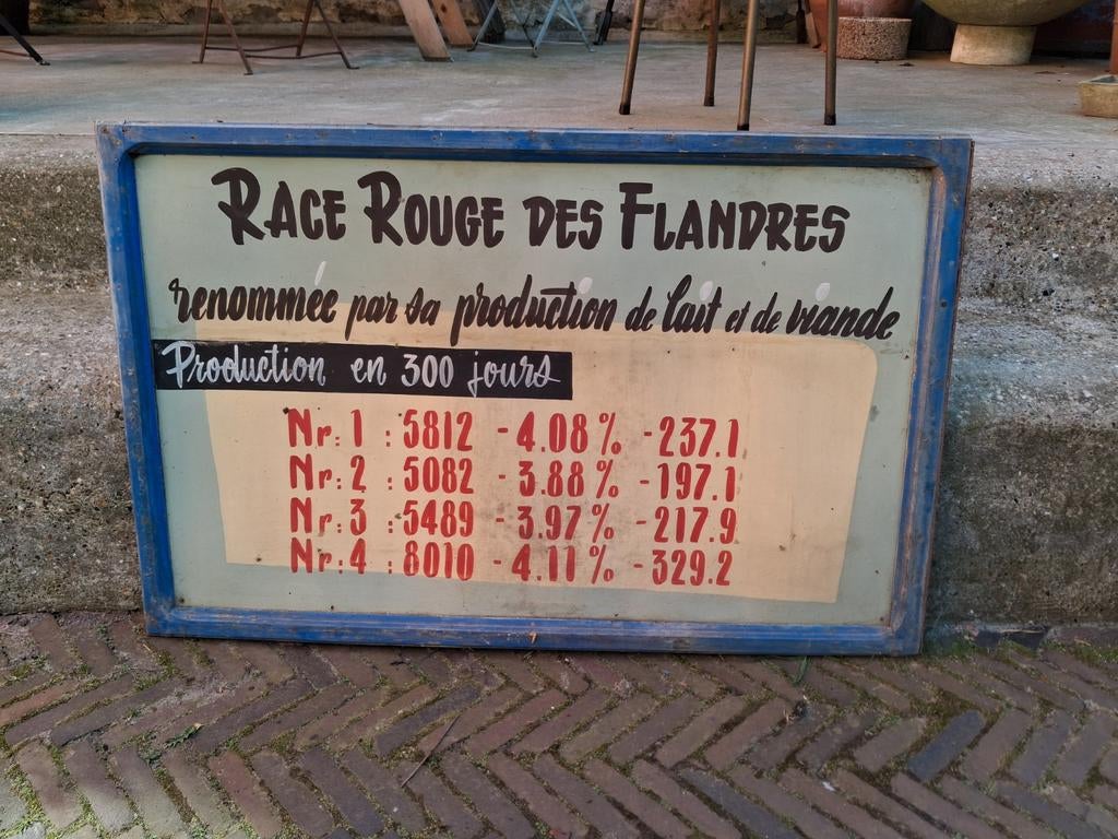 Oud kartonnen bord met houten kader, Enlèvement