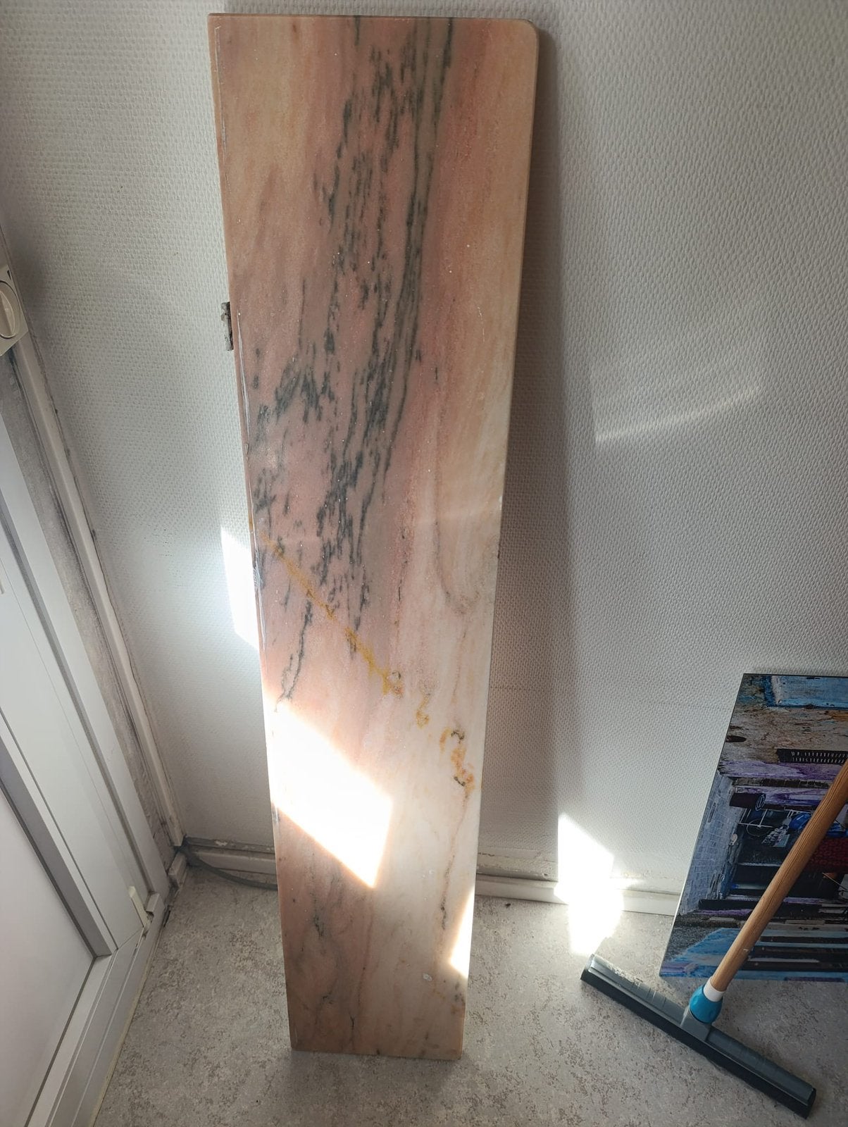 Plaquette van roze Carrara-marmer (vensterbank), Doe-het-zelf en Bouw, Ophalen, 60 cm of meer, Gebruikt, Overige typen