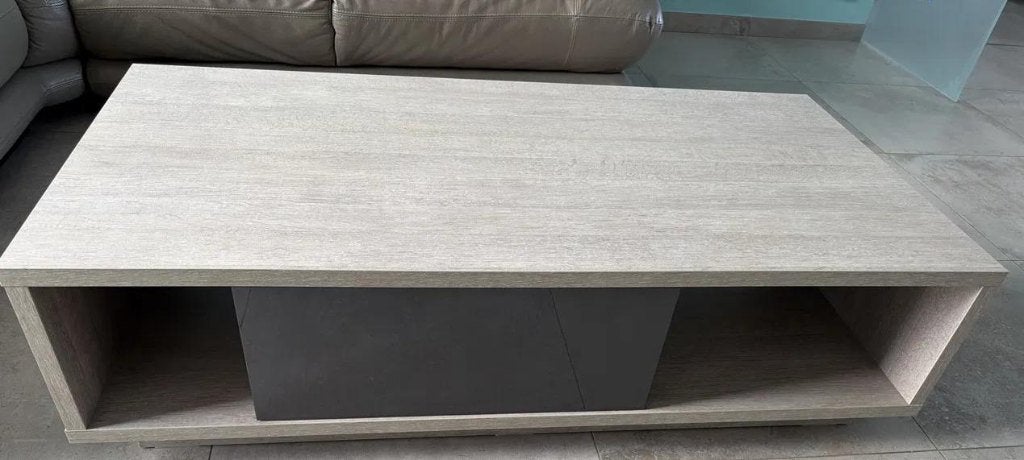 Table basse chêne clair avec niche de rangement, Enlèvement, Utilisé, Rectangulaire, Chêne