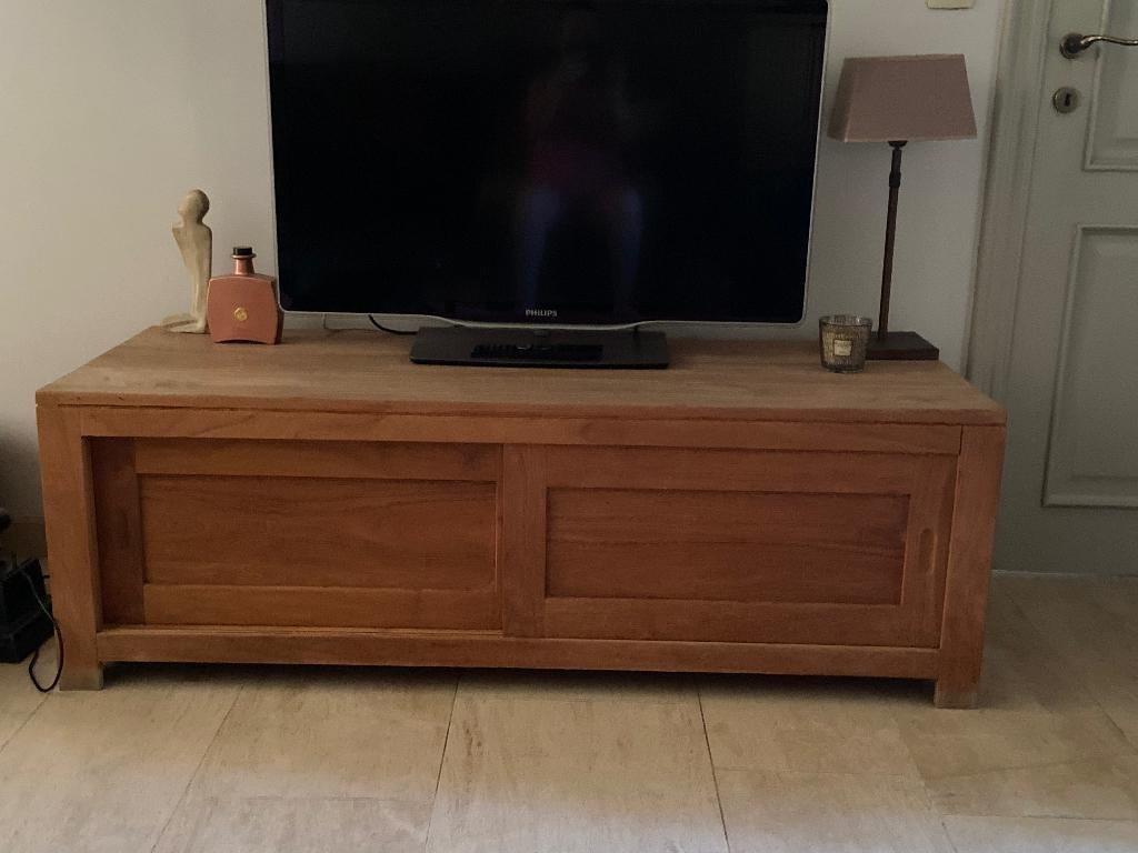 Tv kast teak, Huis en Inrichting, Ophalen, Gebruikt, 100 tot 150 cm, Teakhout
