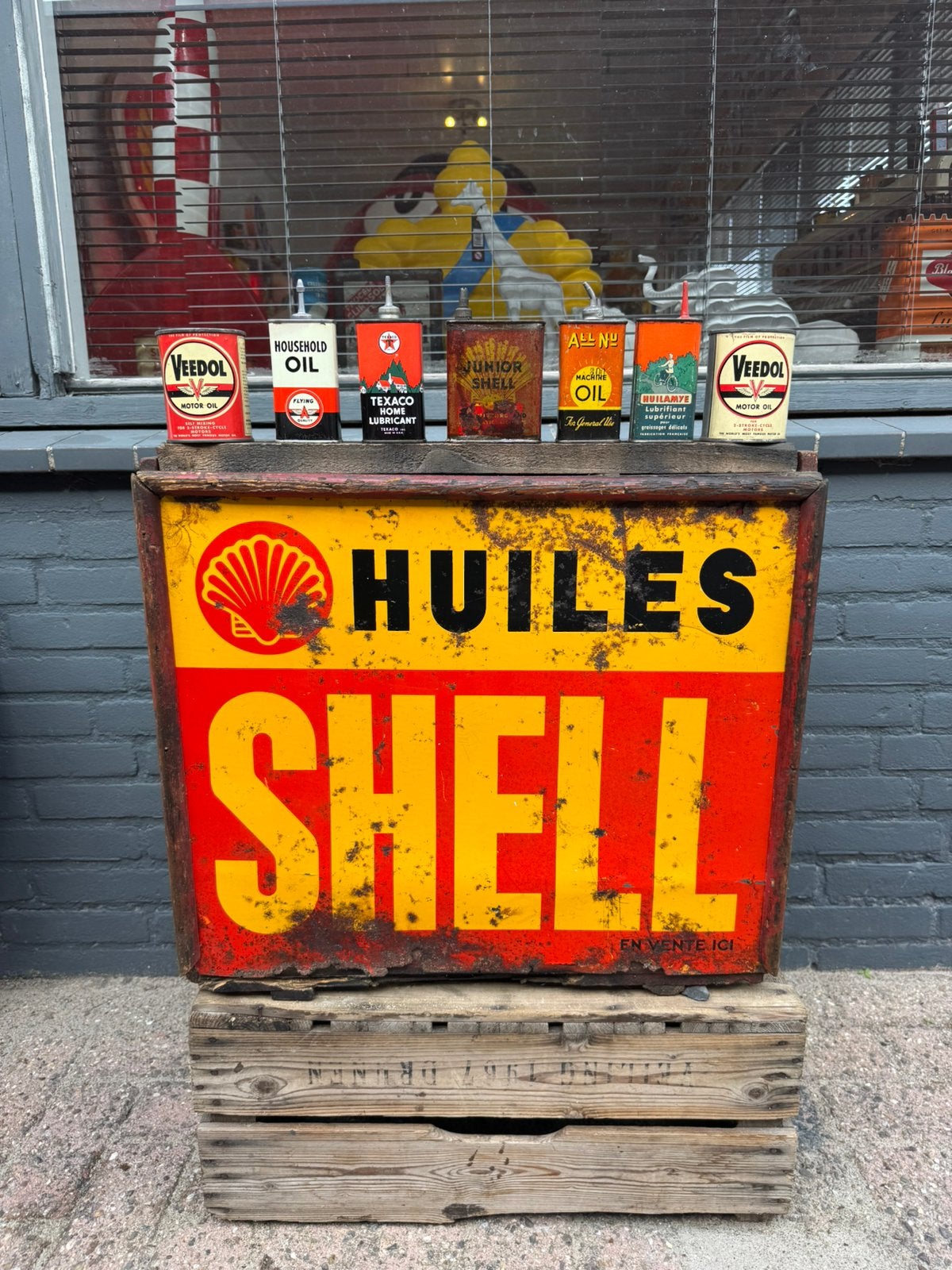 SHELL olie oude reclame krat / kist, Verzamelen, Ophalen, Reclamebord, Gebruikt, .