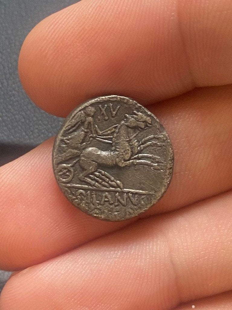 Republikeinse denarius D. Silanus. Rome, 91 v.C., Timbres & Monnaies, Monnaies | Europe | Monnaies non-euro, Envoi, Italie, Monnaie en vrac