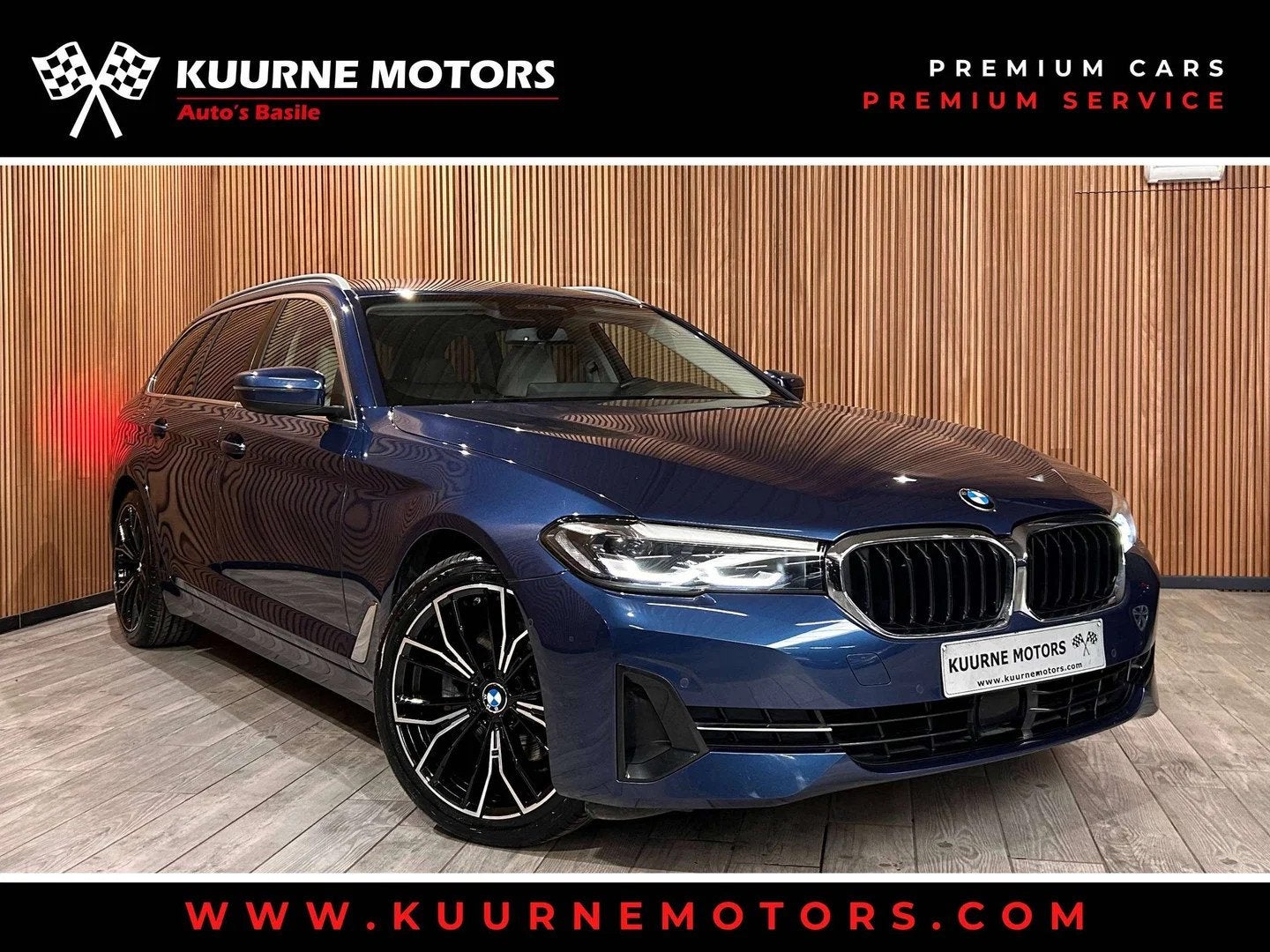 BMW 5 Serie 518 dA Touring Alu19"/Acc/Led/Pdc/Cam/Leder/Verw, Auto's, Automaat, 4 cilinders, Blauw, Leder