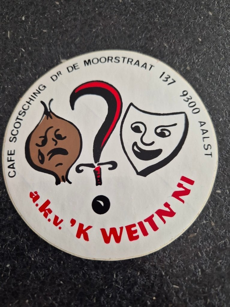 Carnaval Aalst sticker AKV 'K weitn ni, Verzamelen, Ophalen of Verzenden
