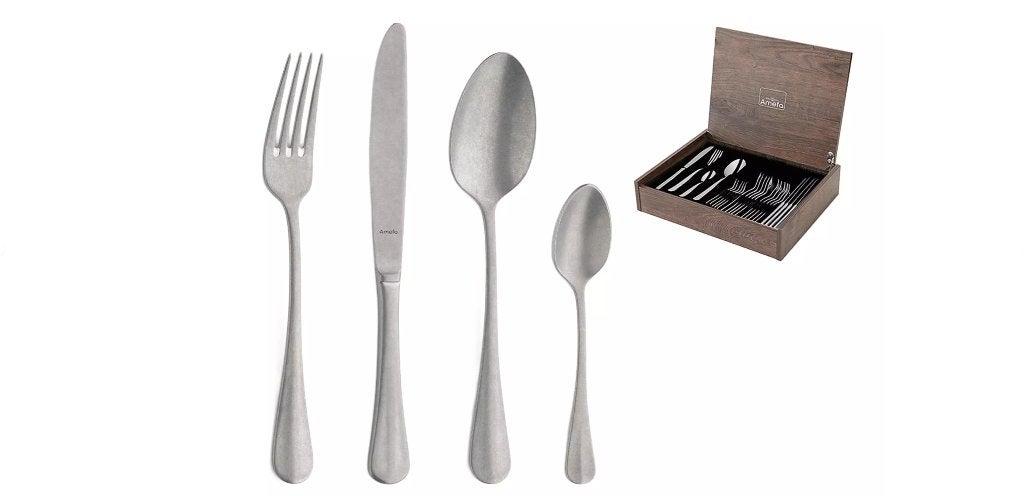 Amefa Baguette Stonewashed 24-delige Bestekset, Huis en Inrichting, Bestekset, Nieuw, Ophalen of Verzenden, Amefa