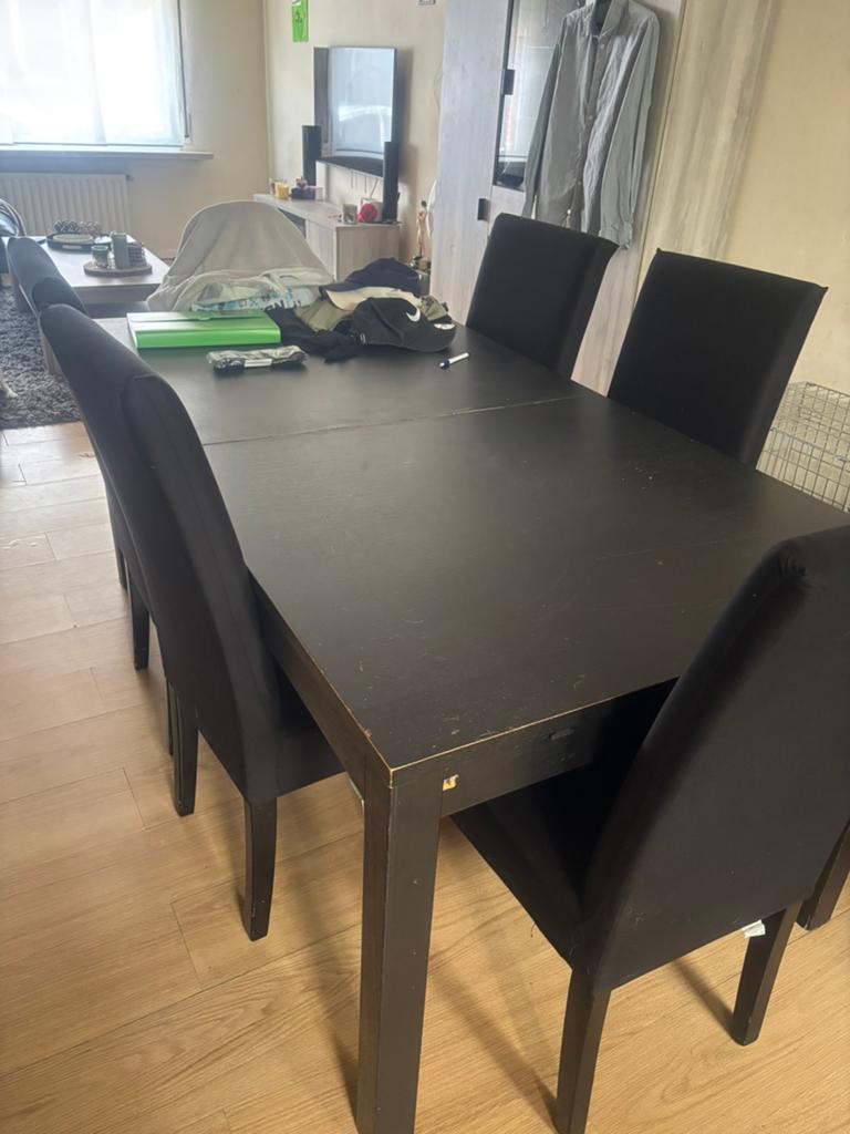 Tafel en 5 stoelen, Huis en Inrichting, Complete eetkamers, Ophalen, Zo goed als nieuw