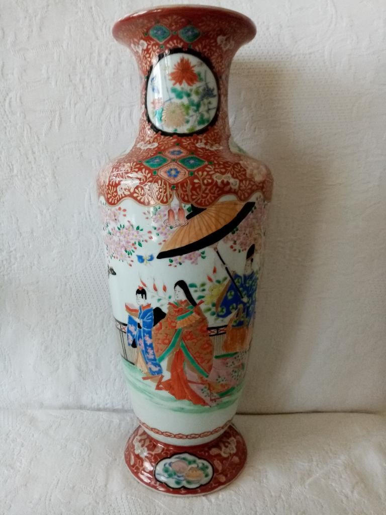 Vase japonais porcelaine Arita Meiji période 39.50cm, Enlèvement ou Envoi