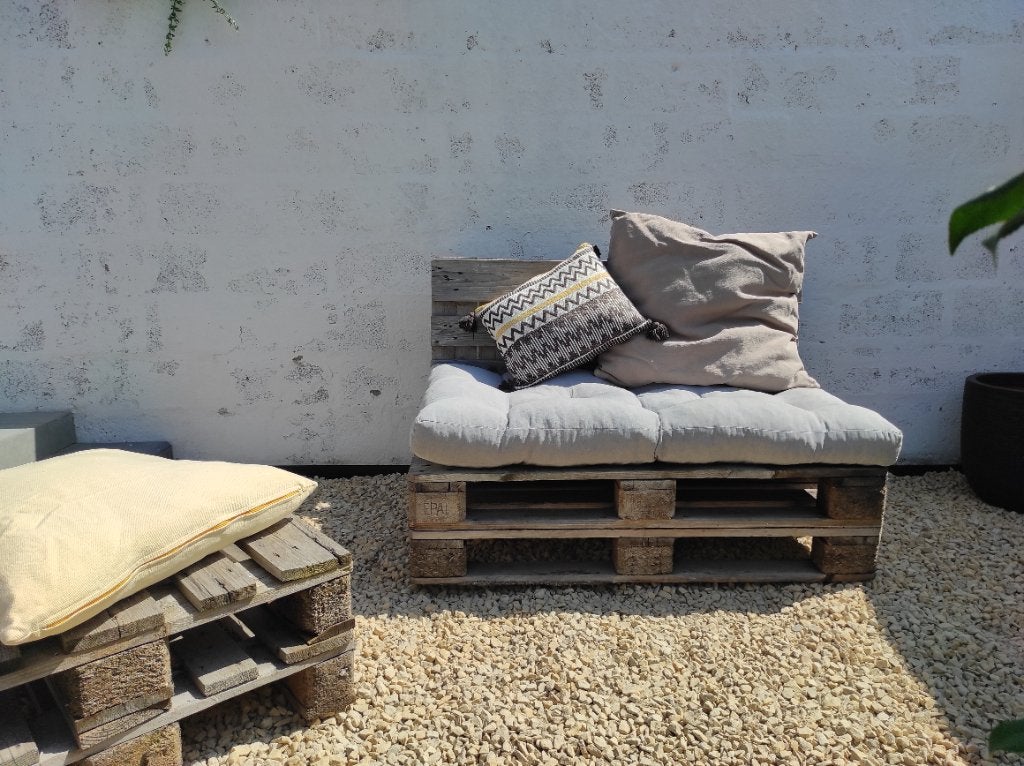 EPAL-palletstructuur, Ophalen, Gebruikt, 3 zitplaatsen, Loungeset