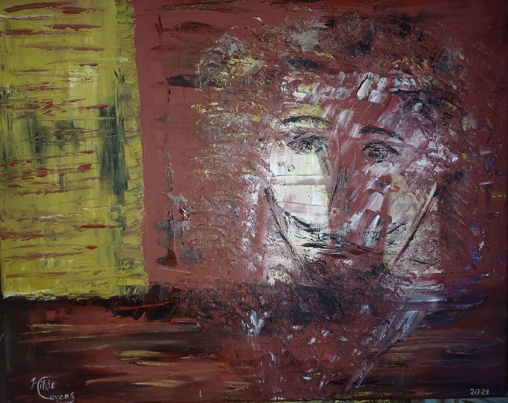 Schilderij 'Tears' olieverf paletmes, nieuw., Antiek en Kunst, Ophalen, Gesigneerd, Olieverf