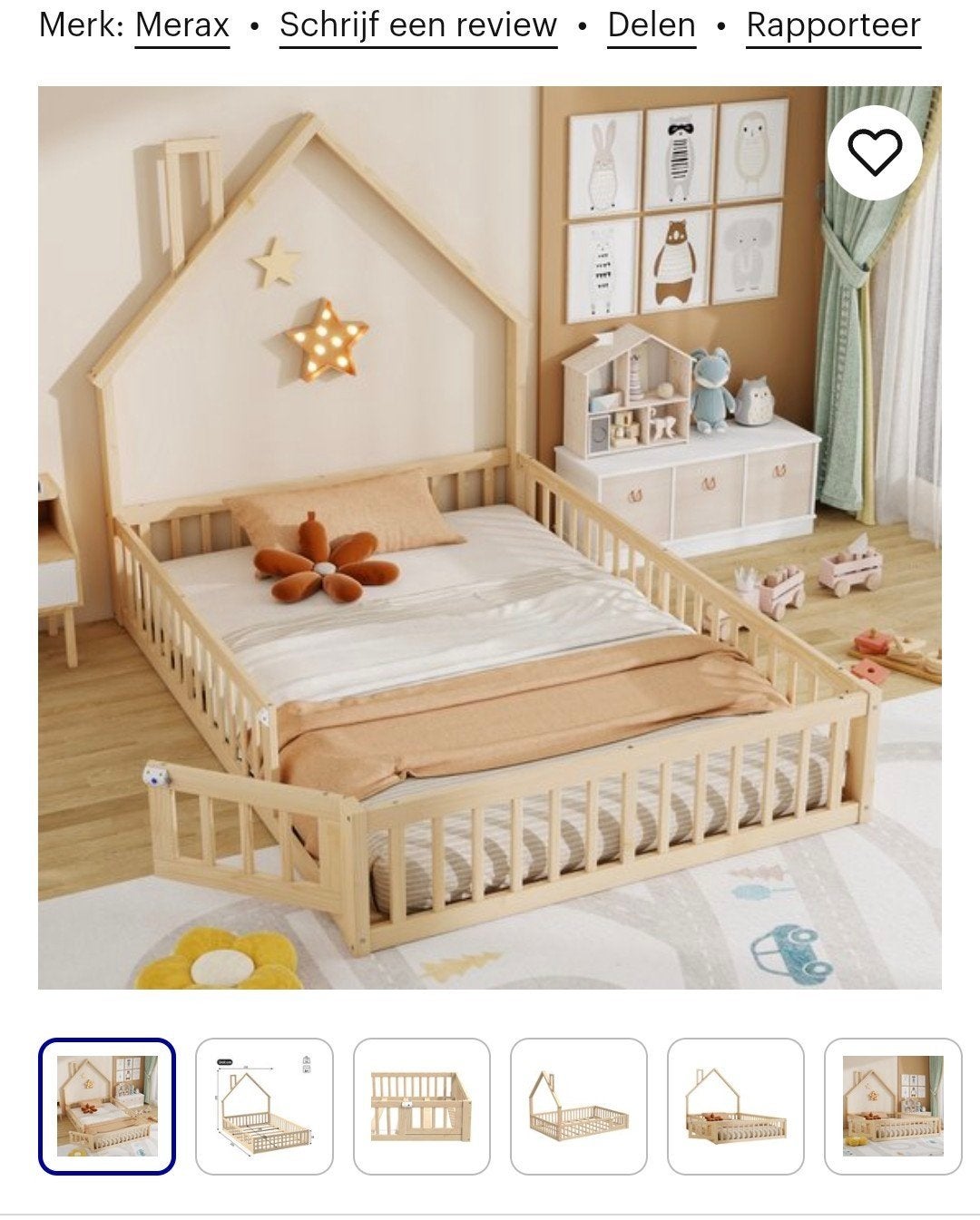 Kinderbed, vloerbed, grondbed 140x200 - montessori, Ophalen, Nieuw, 180 cm of meer, 100 cm of meer