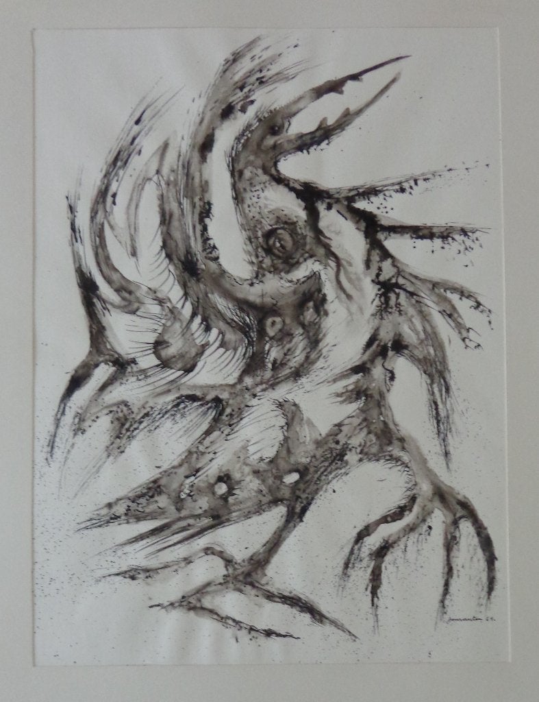 JAN VAERTEN / MYSTIEK / ORIGINEEL WERK / 65x50cm / SIG 1961, Ophalen of Verzenden, Gesigneerd