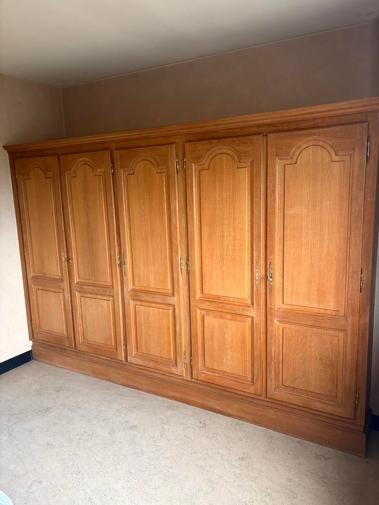 Massief Eikenhouten Kleerkast (6-deurs) – Landelijke Stijl, Ophalen