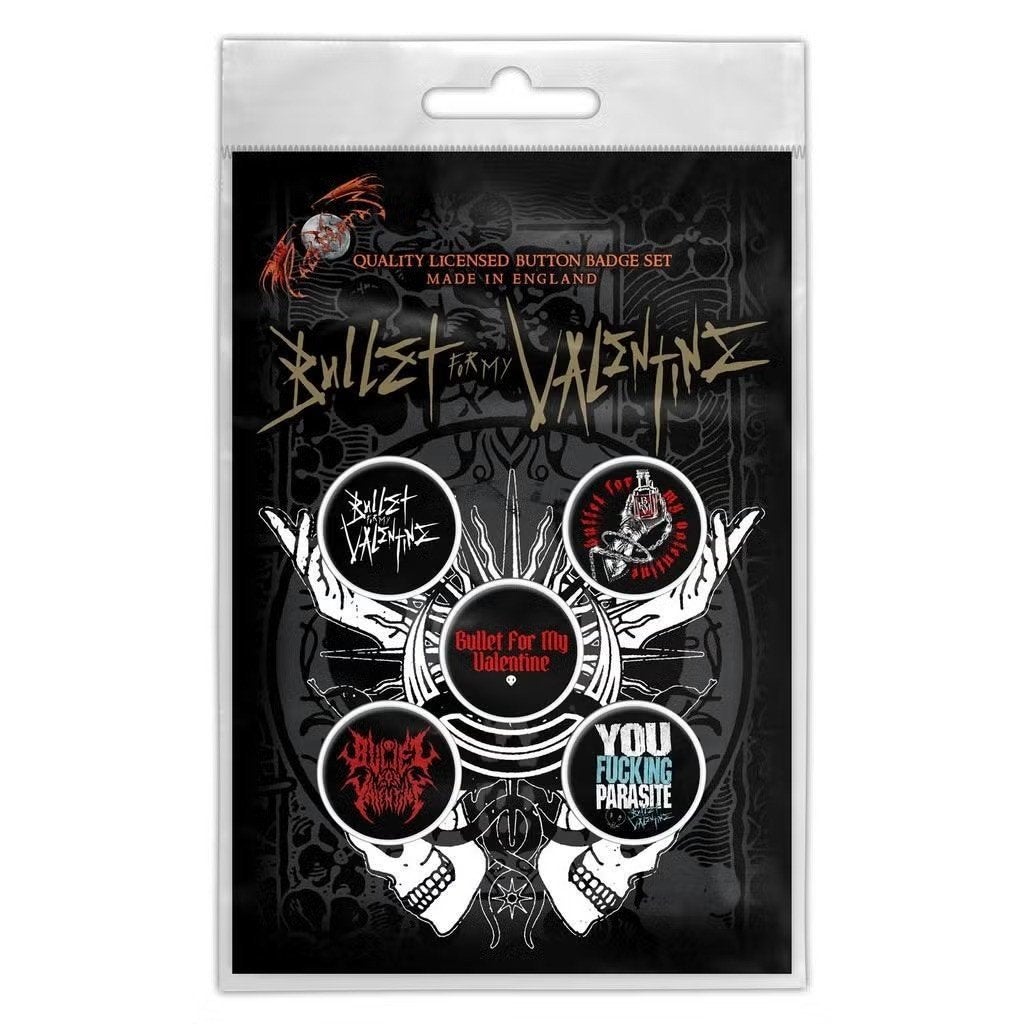 Bullet For My Valentine Button 5-pack officiële merchandise, Ophalen of Verzenden, Nieuw