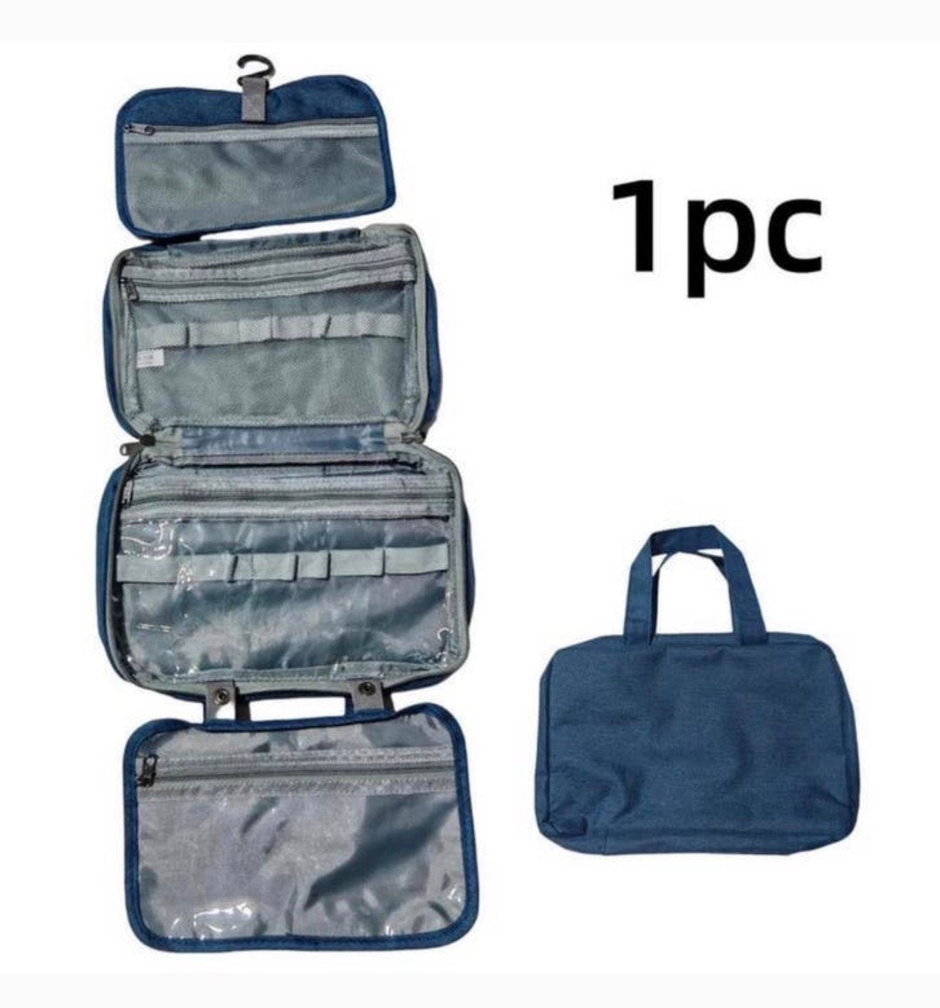 Compacte Opvouwbare Toilettas reistas + Ophanghaak 30x20cm, Handtassen en Accessoires, Toilettassen, Ophalen of Verzenden, Nieuw