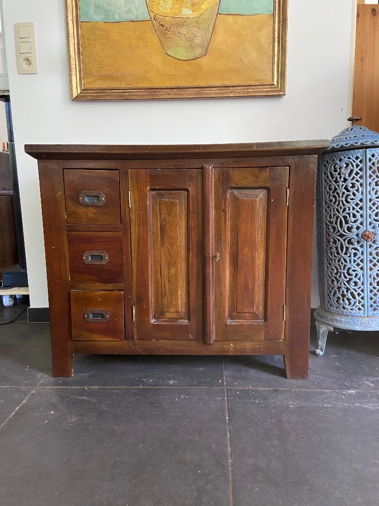 koloniaal kastje teakhout 90 x 75 x 50, Ophalen