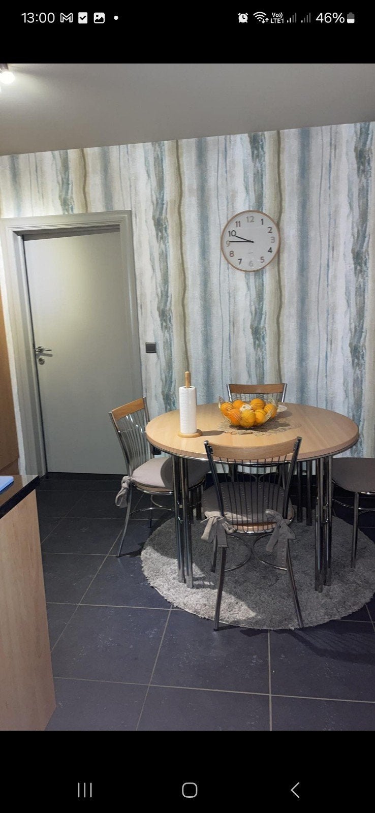 tafel +4 stoelen, Maison & Meubles, Enlèvement, Chêne