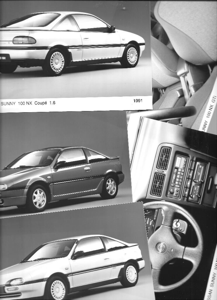 NISSAN 100 NX,  8 fabrieksfoto's, Boeken, Auto's | Folders en Tijdschriften, Ophalen of Verzenden, Zo goed als nieuw, Nissan