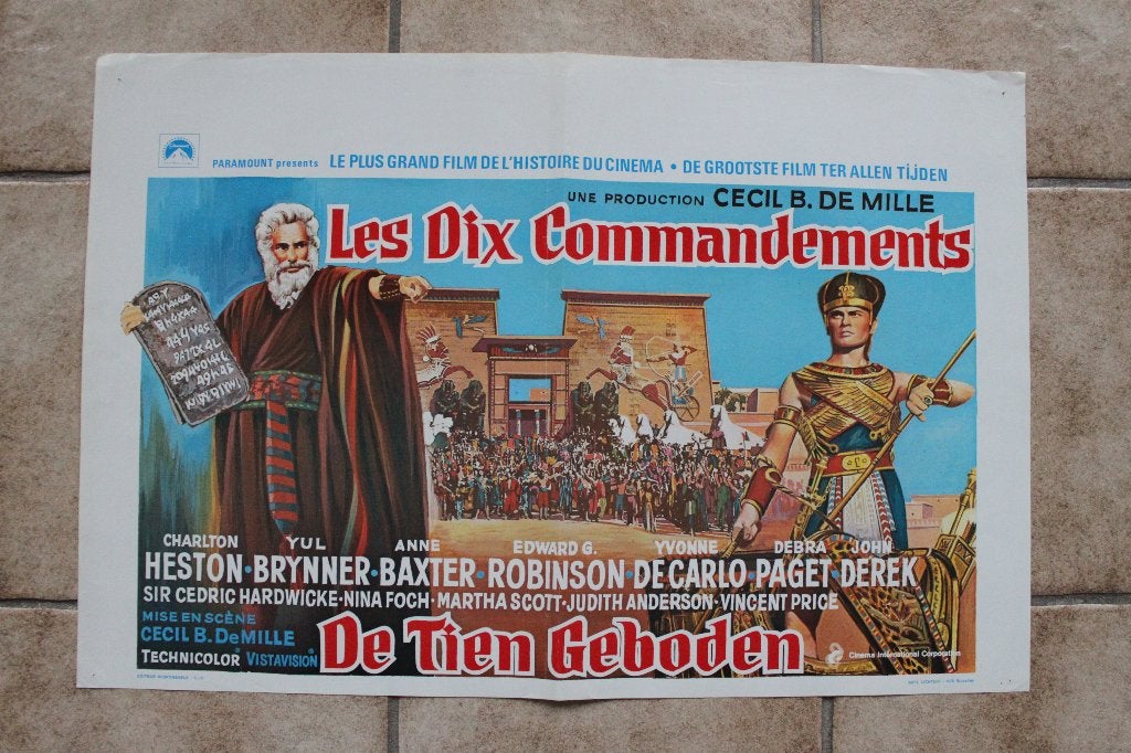 filmaffiche The Ten Commandments filmposter, Enlèvement ou Envoi, Rectangulaire horizontal, A1 jusqu'à A3, Comme neuf