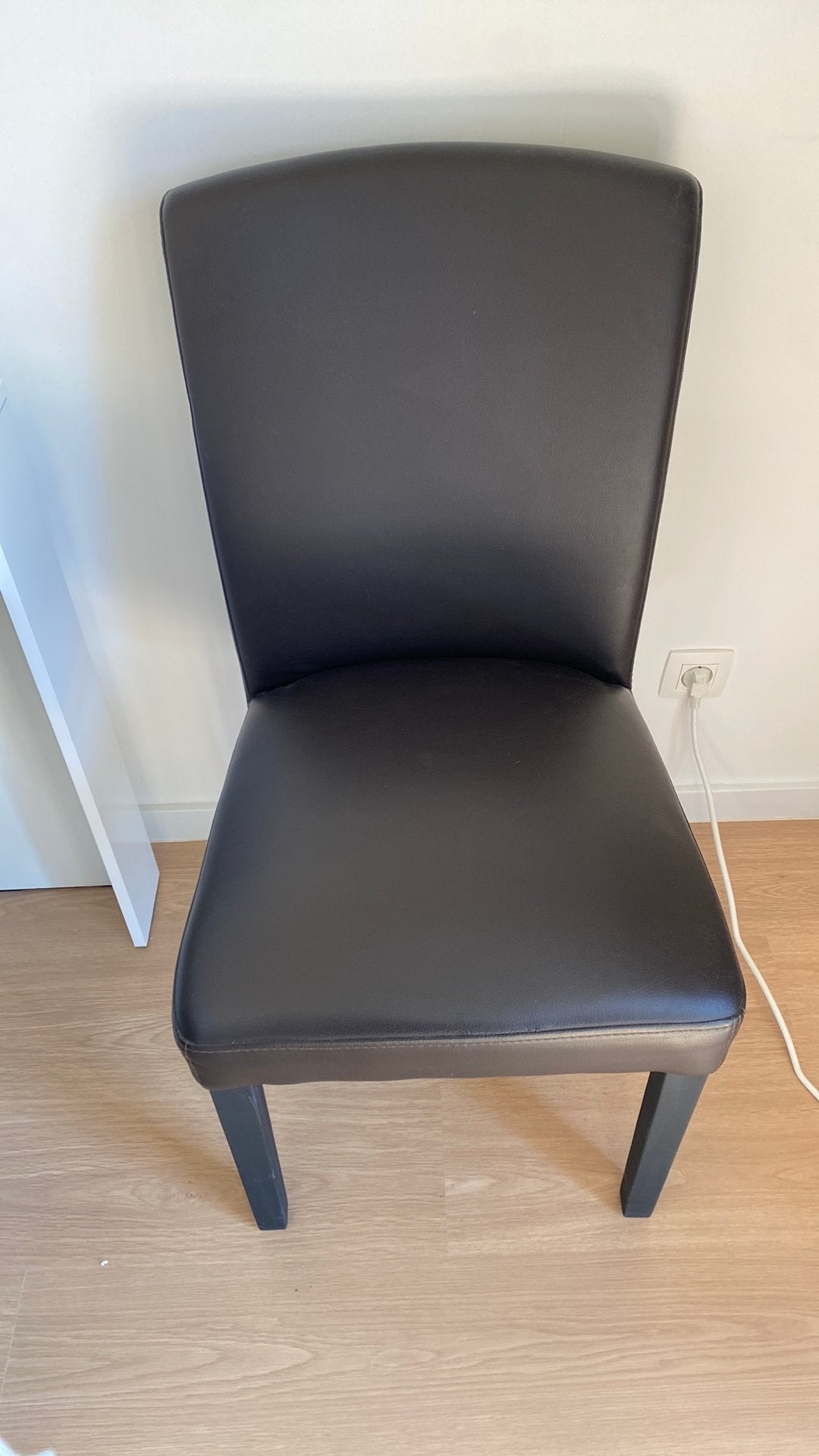 6 kunstleren stoelen, Ophalen, Gebruikt, Bruin, Leer