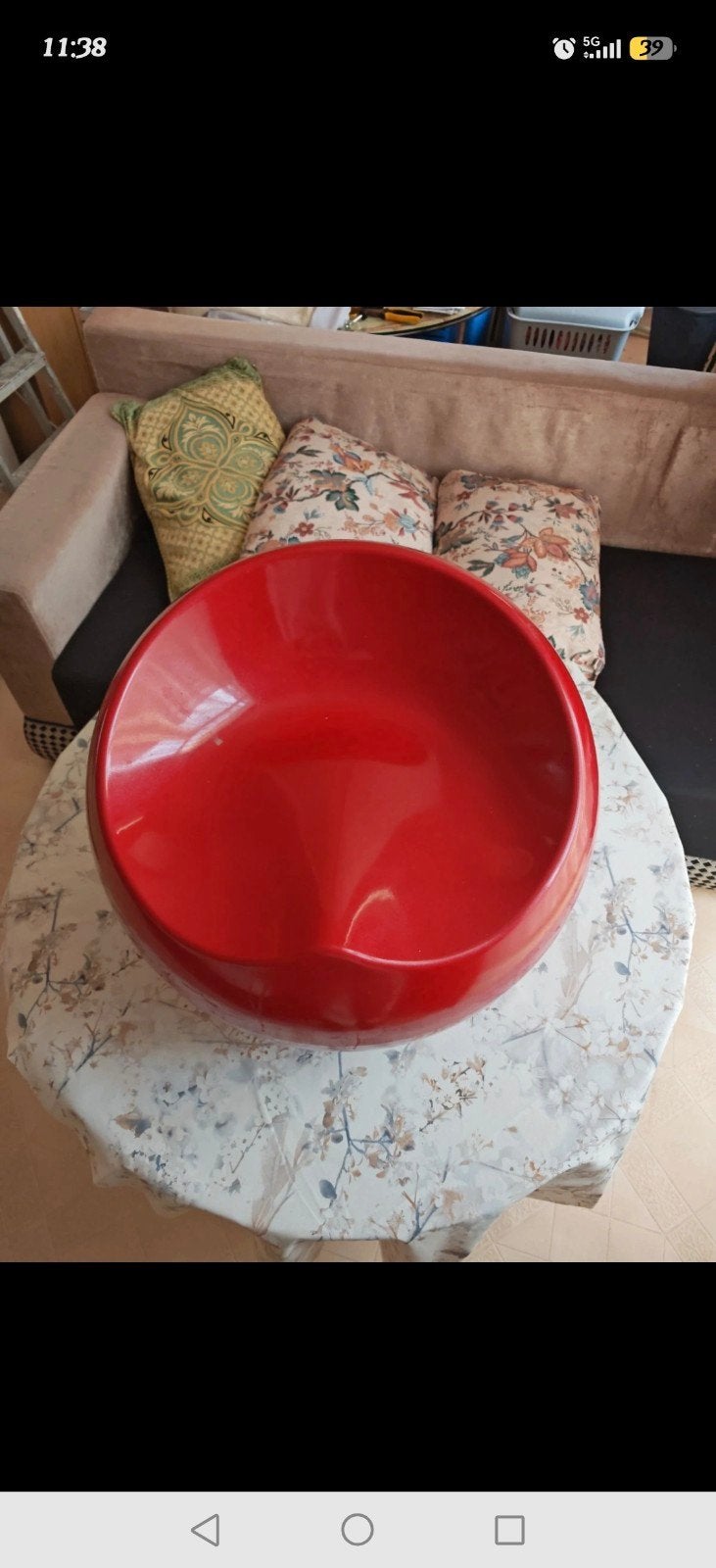 Chaise Globe design, Maison & Meubles, Chaises, Rouge, Enlèvement, Utilisé, Autres matériaux