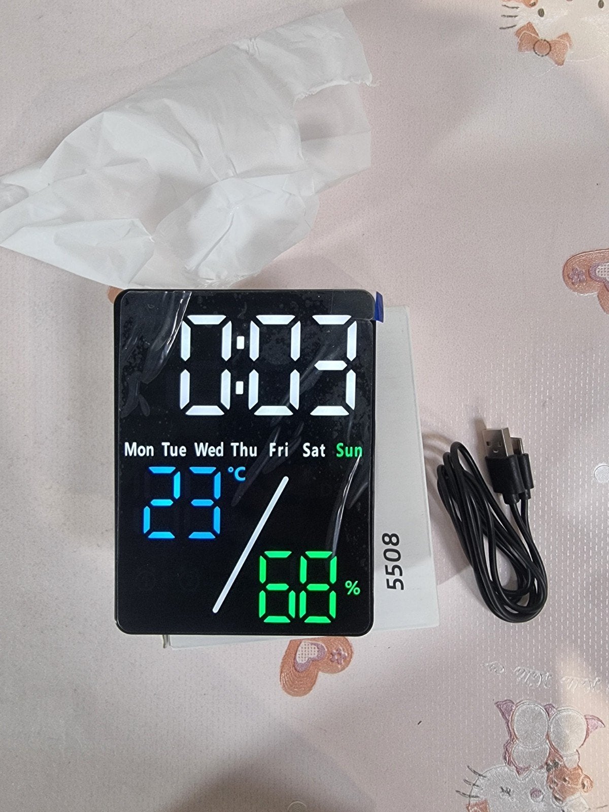 Réveil LED numérique 5508 - température et humidité -, Enlèvement ou Envoi, Nul, Null, Null