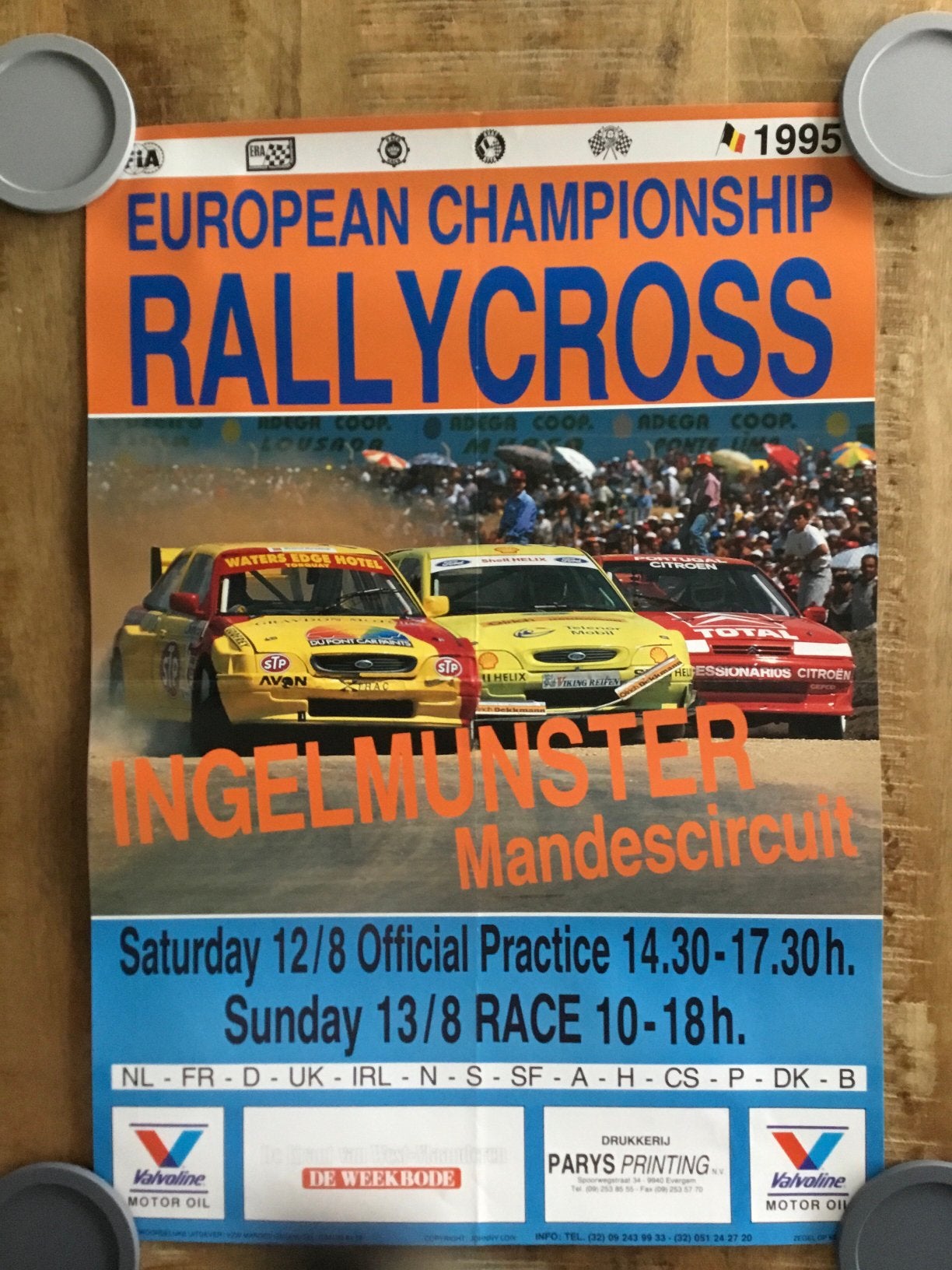 Affiche rallycross mandescircuit 1995, Ophalen of Verzenden, Zo goed als nieuw