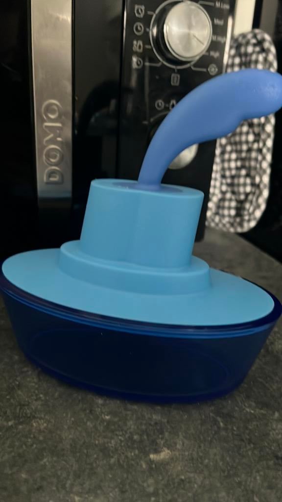 Alessi Boterpot blauw oude collectie, Enlèvement, Comme neuf, Bleu