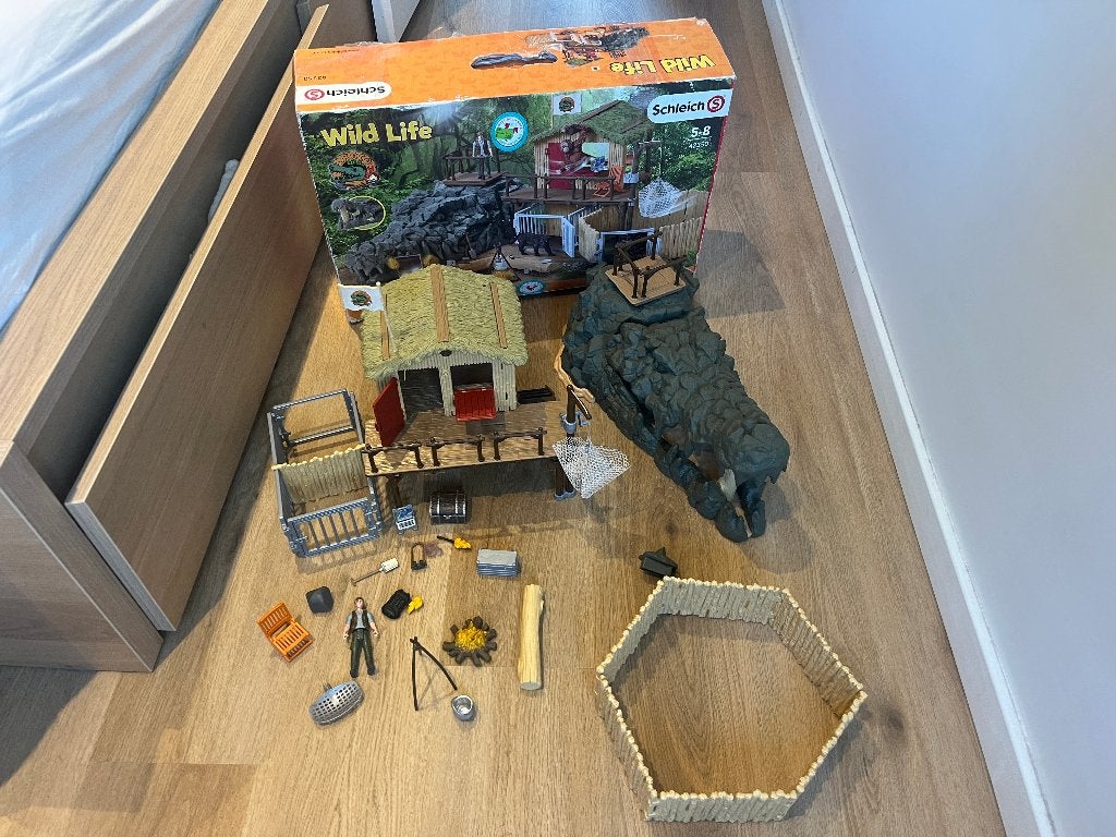 Schleich wild life croco jungle 42350 (zonder dieren), Ophalen, Gebruikt, Jongen of Meisje