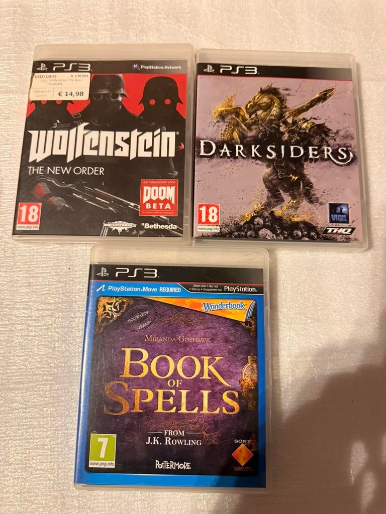 PS3 games lot – Wolfenstein, Darksiders, Book of Spells, Games en Spelcomputers, Ophalen, Zo goed als nieuw