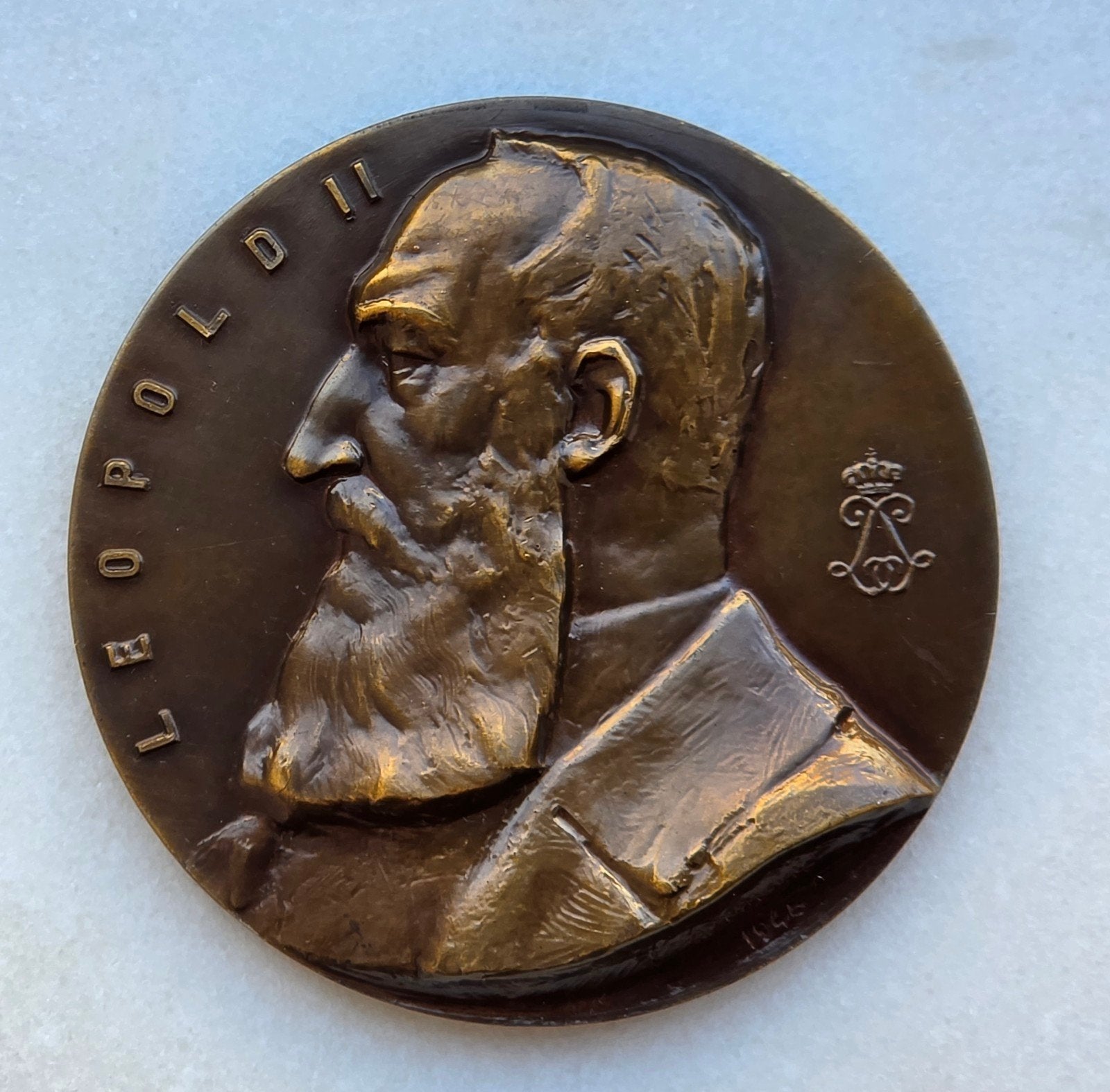 Médaille Léopold II du Congo 1948 (épreuve d'auteur ! ) 7 cm, Enlèvement ou Envoi, Bronze