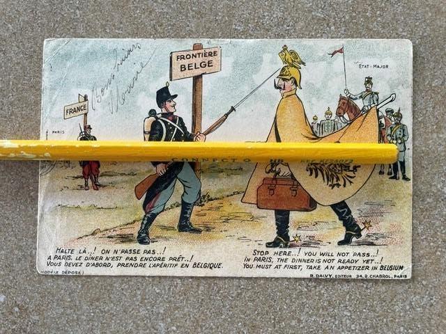 FRANSE PROPAGANDA POSTKAART 14-18 Poststempel 24/5/1915, Verzamelen, Ophalen of Verzenden, Landmacht, Overige typen