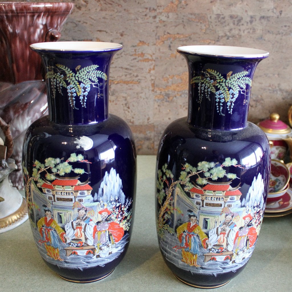 Set van 2 sierlijke vintage porseleinen vazen, Antiek en Kunst, Ophalen of Verzenden