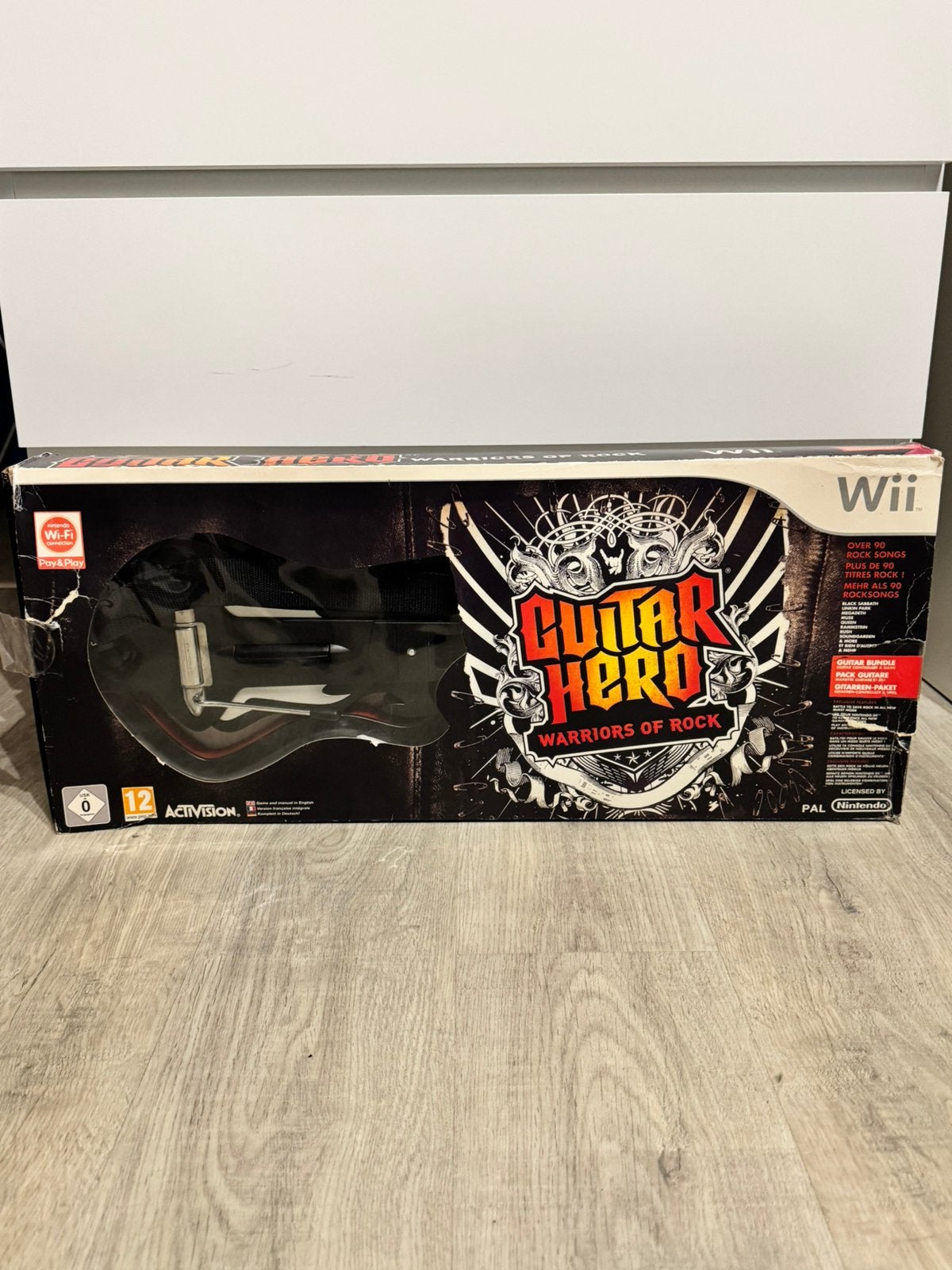 Guitar Hero Warriors of Rock Wii + gitaar + spel + doos, 1 speler, Ophalen of Verzenden, Gebruikt, Muziek