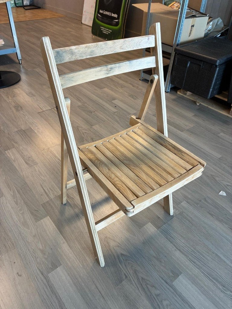 Set van 6 Vintage Houten Klapstoelen - Sfeervol & Inklapbaar, Ophalen