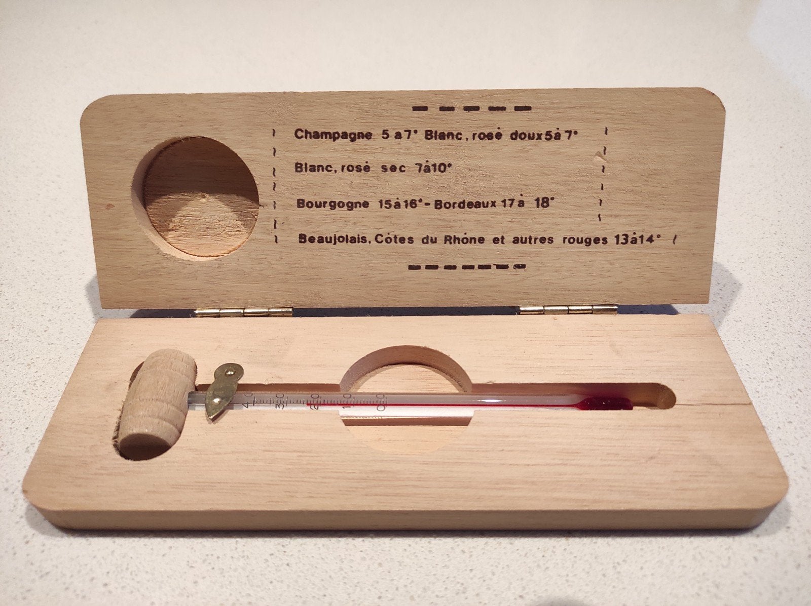 Franse wijnthermometer met originele doosje, Ophalen of Verzenden