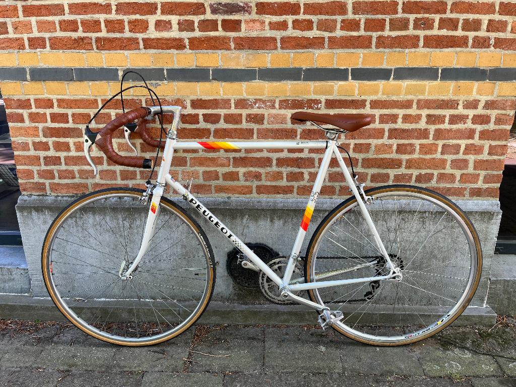 Retro koersfiets Peugeot maat 58, Ophalen, Jaren '60 of nieuwer, Velgrem, 55 tot 59 cm