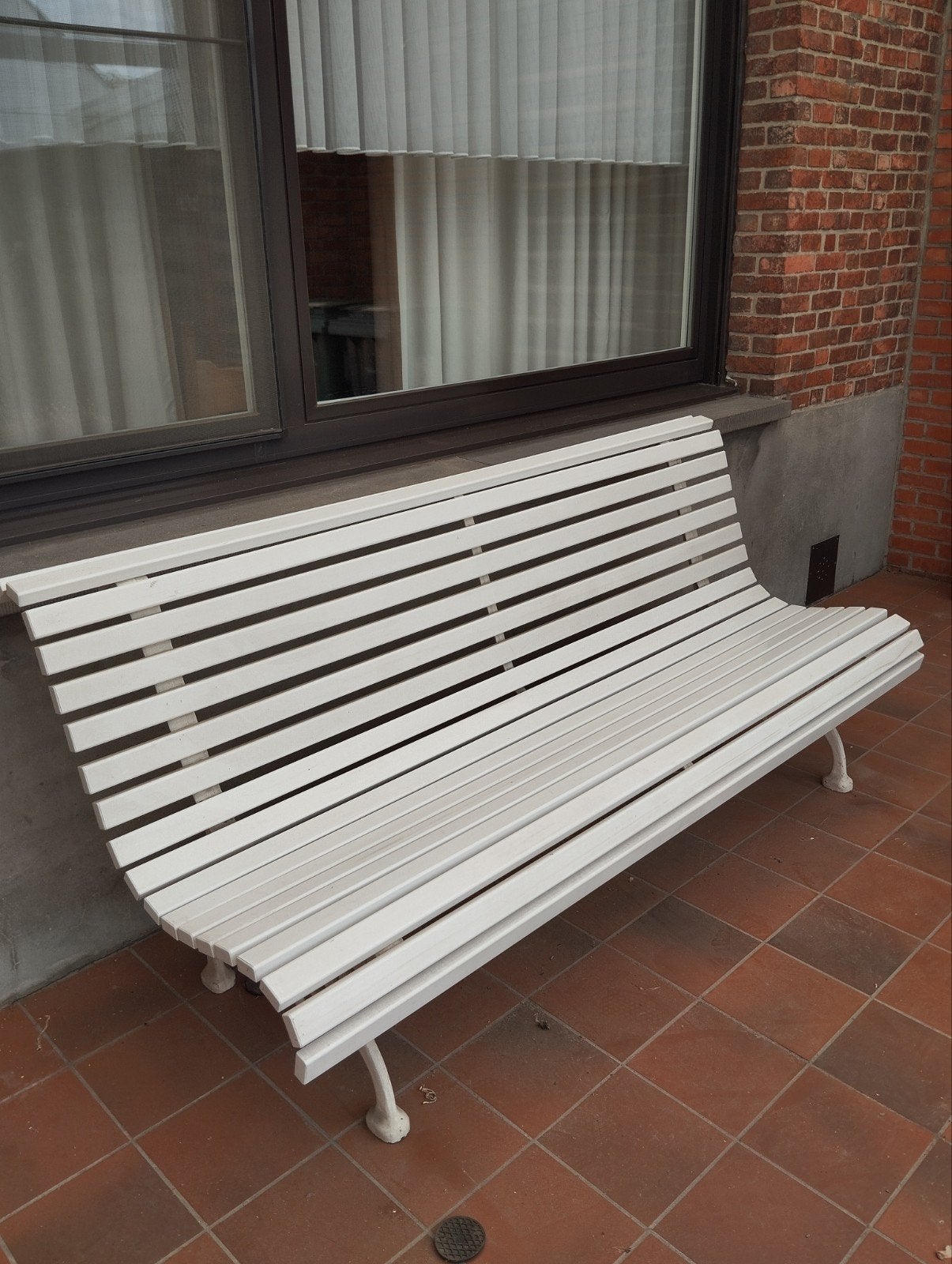 bank buiten wit, Tuin en Terras, Ophalen, Plastic