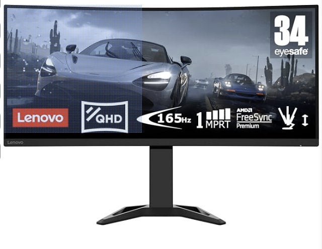 Moniteur Lenovo 34", Informatique & Logiciels, Moniteurs, Gaming, 3 à 5 ms, 151 à 200 Hz, Comme neuf