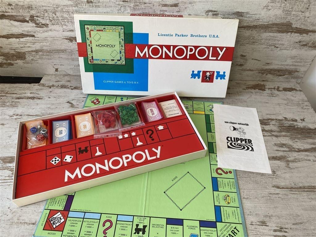 Monopoly lange doos Clipper gezelschapsspel [s512], Verzenden, Zo goed als nieuw