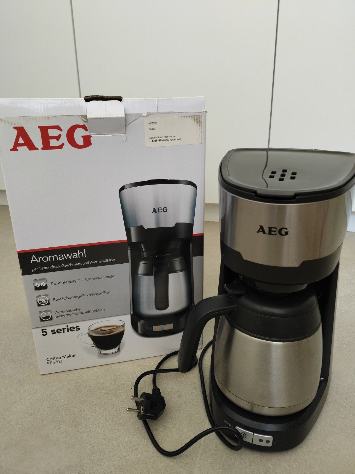 AEG koffiemachine met thermos, Electroménager, Cafetières, Enlèvement, Cafetière