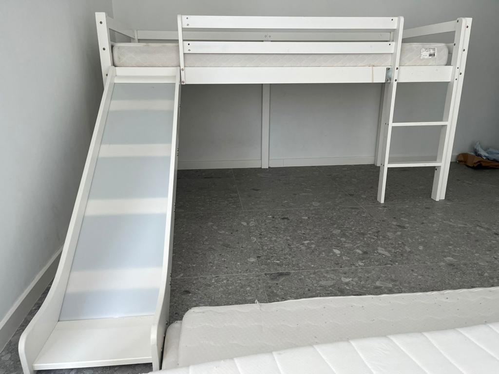Hoogslaperbed met matras, Ophalen, Gebruikt, Eenpersoons, Hoogslaper