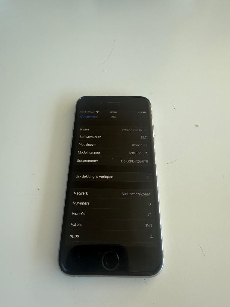 iPhone 6s, Telecommunicatie, Mobiele telefoons | Apple iPhone, Ophalen of Verzenden, Gebruikt, IPhone 6S